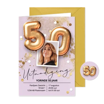 Verjaardag uitnodiging 50 jaar sarah ballonnen